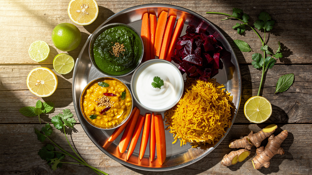 Colourful nutritious meal rich in immunity-boosting foods